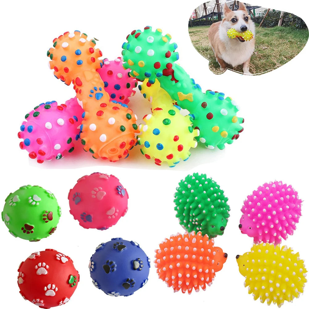 1pcs Random Color Squeaky Pet Dog Ball Toys for Small Dogs Rubber Chew Puppy Toy Dog Stuff Dogs Toys Pets brinquedo cachorro