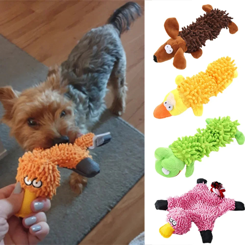 Plush Puppy Dog Squeaky Toys for Small Dogs Animals Shape Pet Chew Toy Interaction Play Pinscher Cat Accessories mascotas Stuff