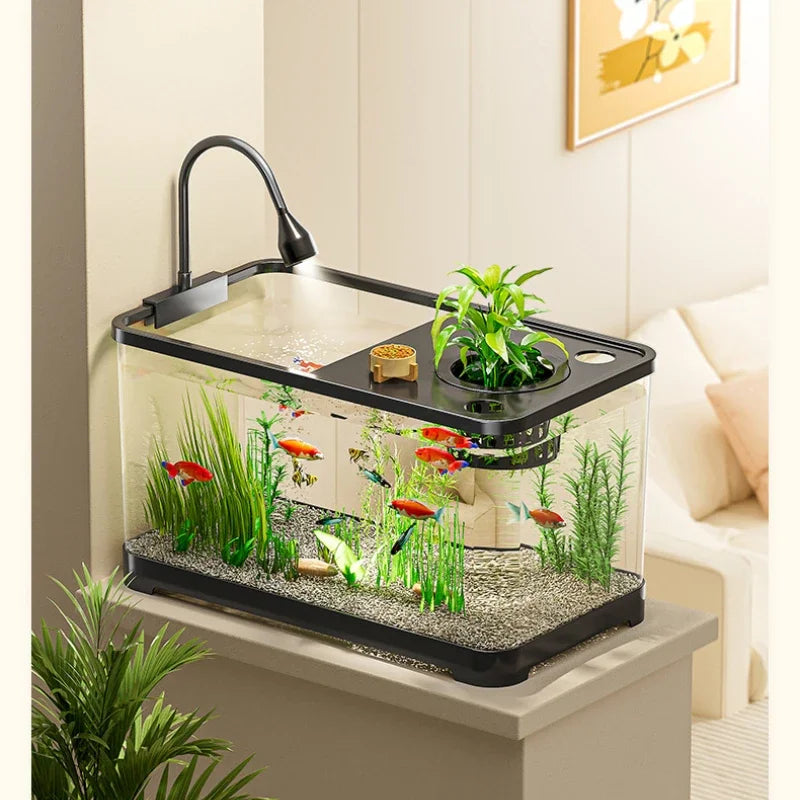 Large Transparent Turtle Tank with Basking Platform High Definition PET+ABS Plastic Anti Drop Aquarium Fish Tank Reptiles Box