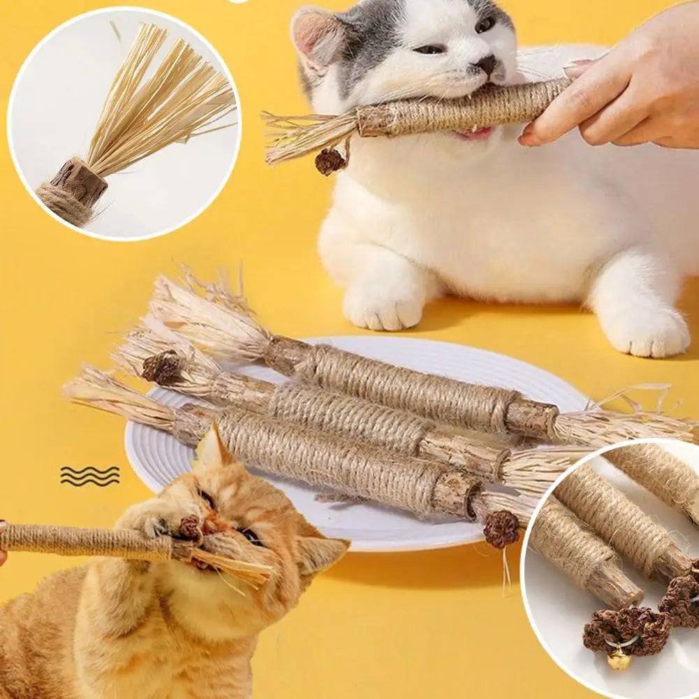 Cat Toys Silvervine Chew Stick Kitten Treat Catnip Toy Natural Stuff With Catnip For Cleaning Teeth Indoor Dental N7M6