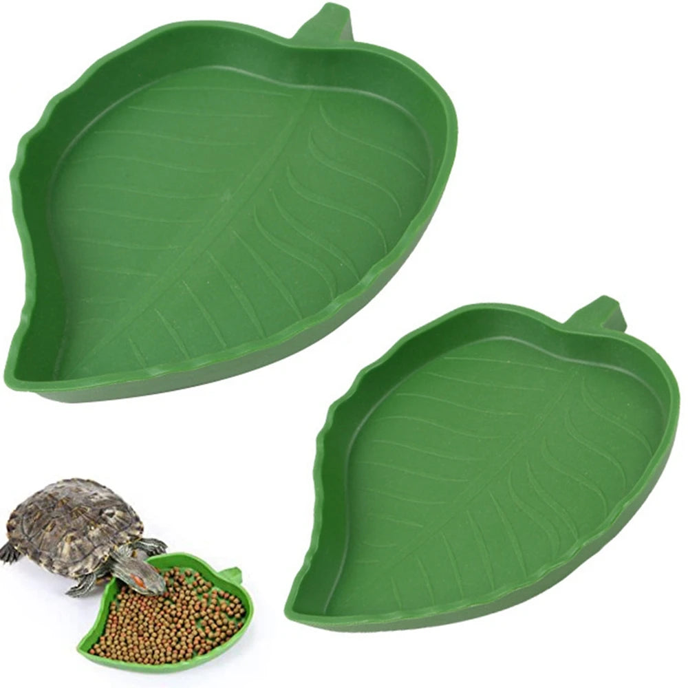 Leaf Shape Reptile Feeder Food Water Bowl For Turtle Lizards Hamsters Snakes Tortoise Gecko Small Pets Feeder Hamsters Supplies