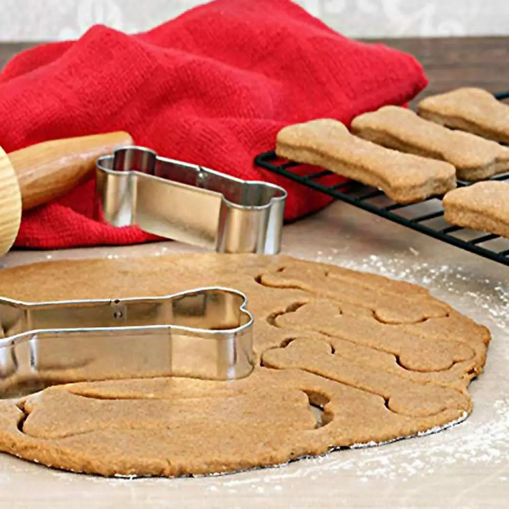 Useful  Cookie Mold Food Grade Dog Bone Shaped DIY Fondant Mold Anti-deformed 4 Sizes Biscuit Cutter for Coffee Shop