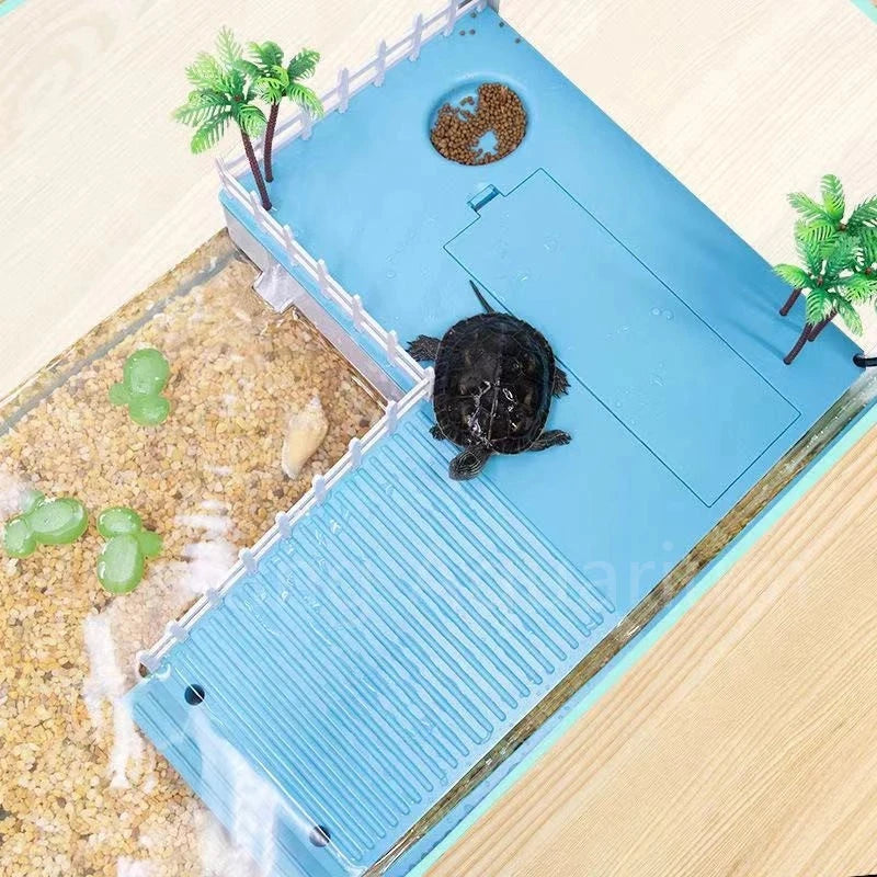 Multifunctional tortoise terrace climbing platform turtle nest villa turtle tank floating island landscaping escape house turtle